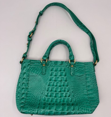Brahmin Satchel Handbag Womens Croc Embossed Leather Purse Shoulder Bag - Picture 5 of 10