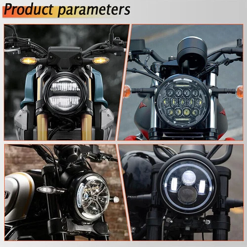 Universal 7Inch Motorcycle LED Headlight Shell Metal Housing Cover Trim Headlamp - Picture 7 of 10