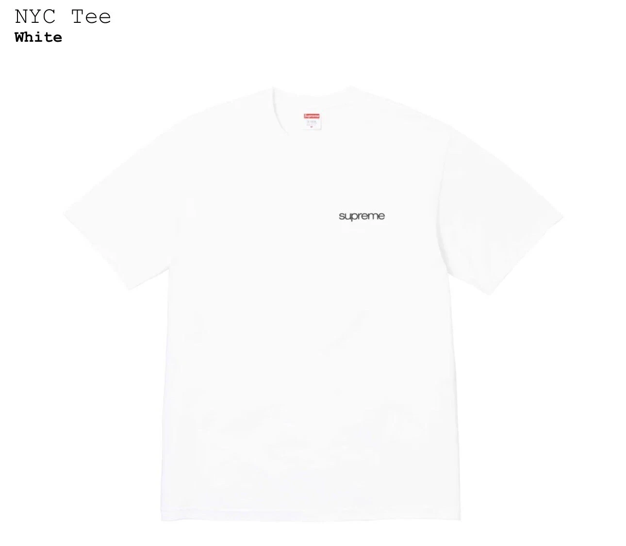 Tee shirt blanc Supreme NYC FW23 TAILLE L LARGE