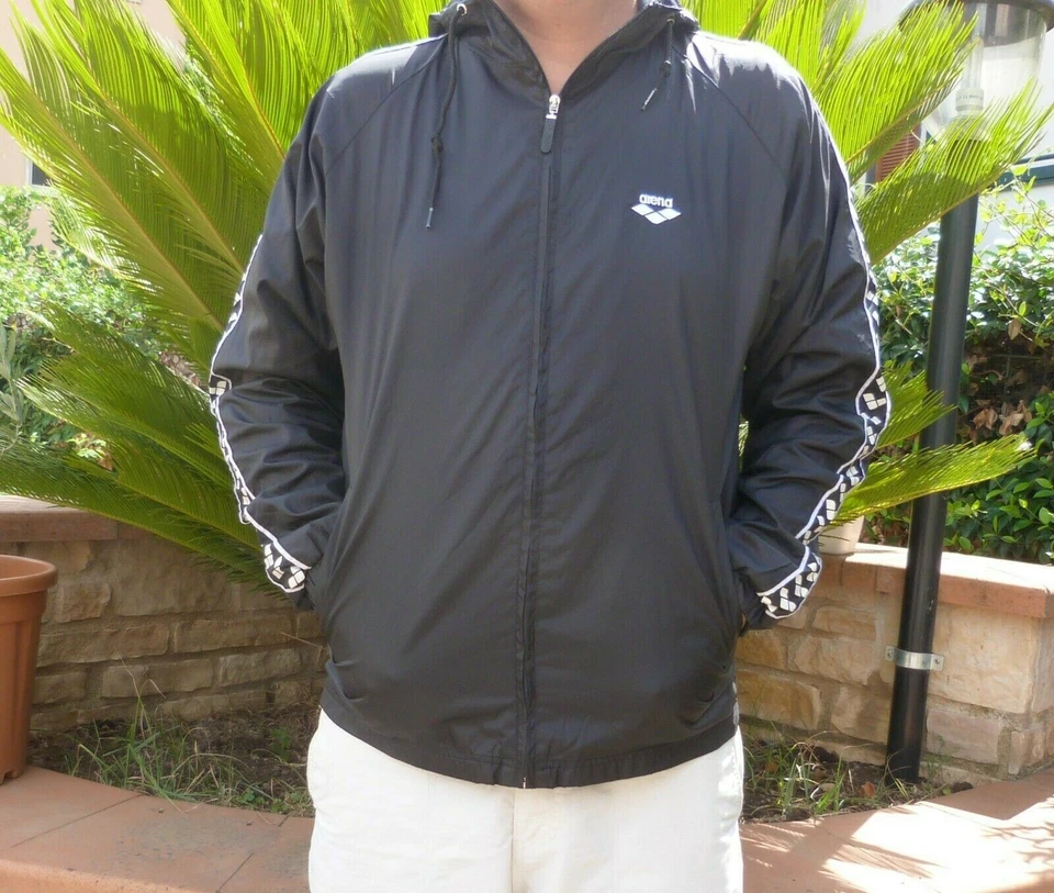 Arena Giacca a vento uomo antipioggia cappuccio anno 2005 nylon Tg S - Imagen 3 de 4