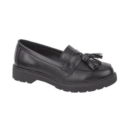 Girls Shoes Shoes Kids Slip On Comfort Formal Black Loafer UK Size 13 1 2 3 4 5 - Picture 3 of 16