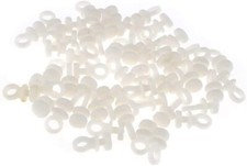 100 Pcs Curtain Track Rail Gliders Runner Wheel White Plastic Hooks Rollers f...