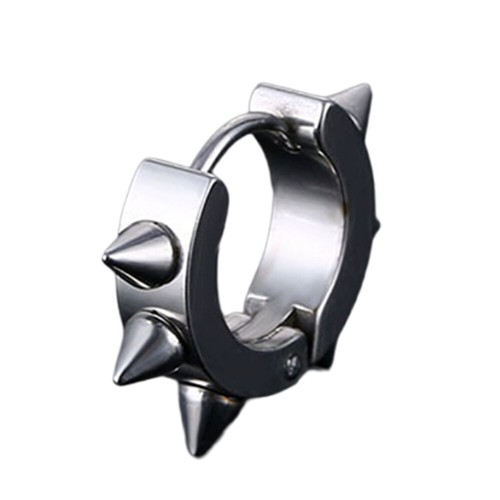 Spike Hoop Earring Stainless Steel Men Women Classic Earrings · - Picture 6 of 16
