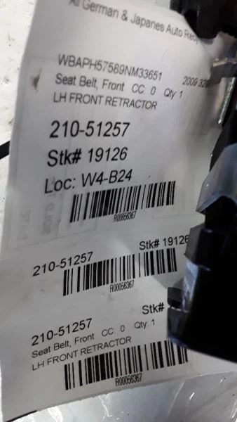 06 07 08 09 10 11 BMW 323i LH FRONT RETRACTOR - Image 4 of 4