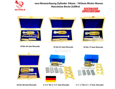 Honwerkzeug Zylinder 34mm - 165mm Motor Honen + 4  Honsteine Beste  Zollfrei