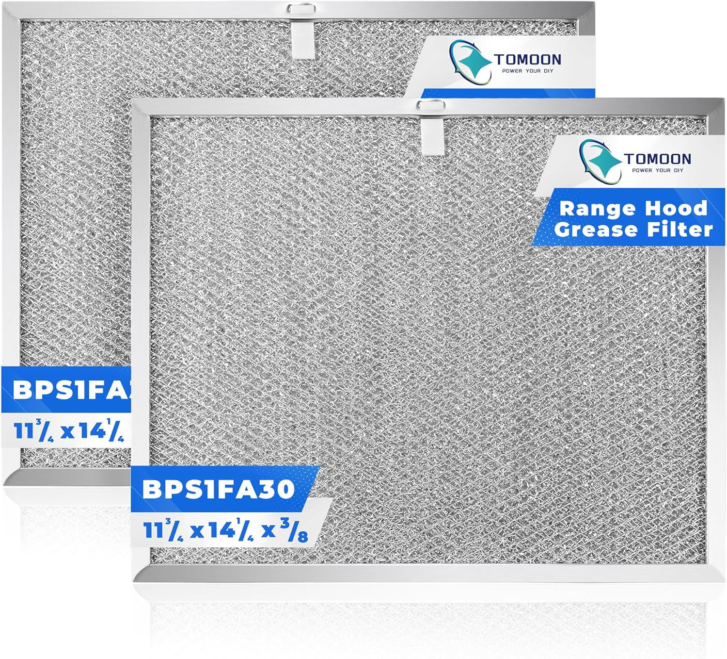 2X BPS1FA30 Filtro de aluminio para campana extractora 11-3/4" x 14-1/4" x 3/8"