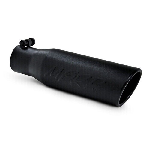 MBRP T5113BLK for Universal Tip 3in O.D. Angled Rolled End 2 Inlet 12 Length - - 第 1/12 張圖片