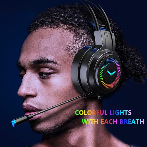 Auriculares con cable para juegos con micrófono estéreo envolvente LED auriculares para PS4 Xbox One PC - Imagen 7 de 27