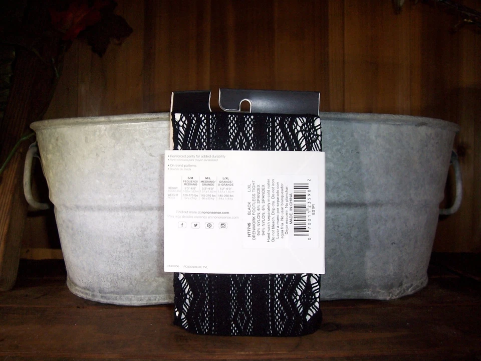 NO NONSENSE FOOTLESS TIGHTS SIZE MED/LG BLACK 1 PAIR CASUAL STYLISH OPAQUE NEW - Image 2 of 2