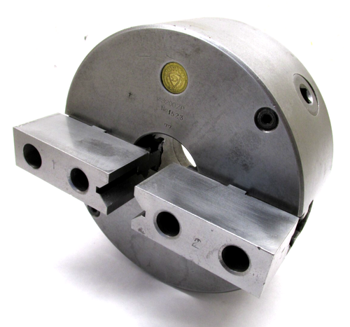 BISON 8" TWO-JAW LATHE CHUCK w/ PLAIN BACK MOUNT - Picture 1 of 9