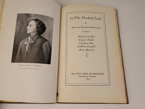 1951 1st ed Blanche Robinson Williams IN THE HUSHED LEAF Poetry Dietz Press - Picture 5 of 10