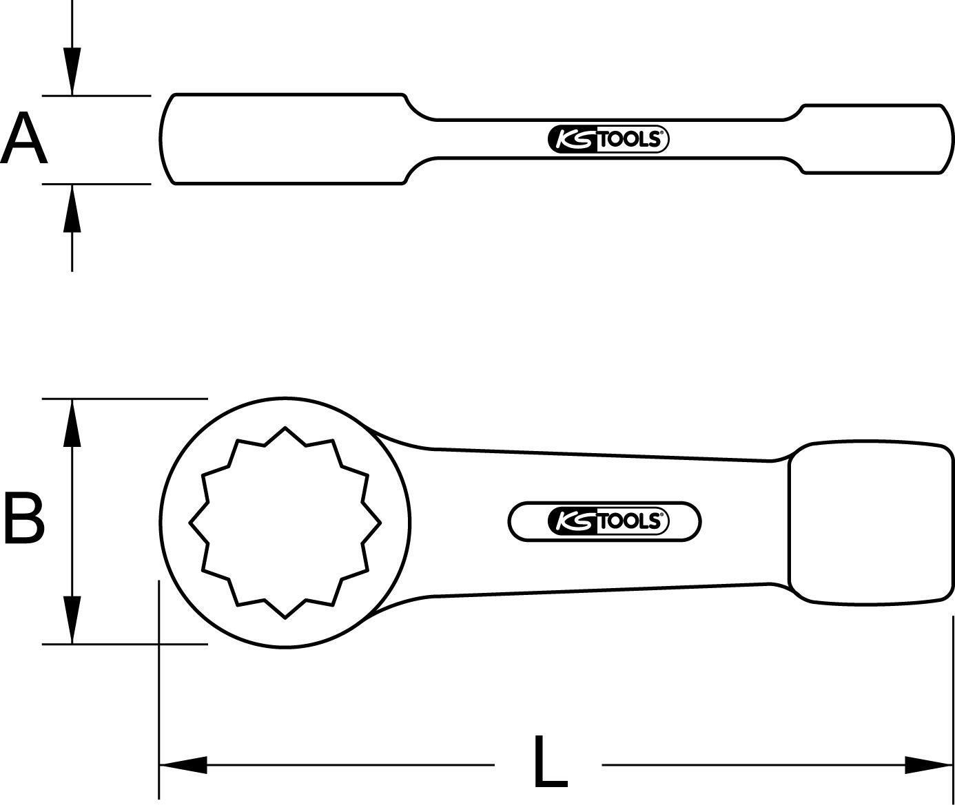 Ks Tools 1481395 KS TOOLS Werkzeuge-Maschinen GmbH Schlag-Ringschlüssel, tief, 1