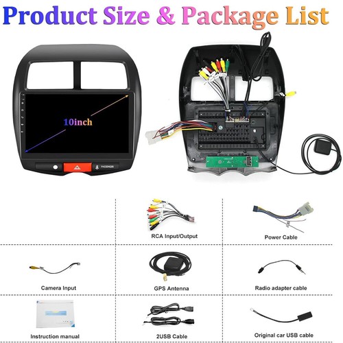 For Mitsubishi ASX 2010-2017 Carplay Car Stereo Radio 4+64G Android GPS WIFI FM - Picture 20 of 22