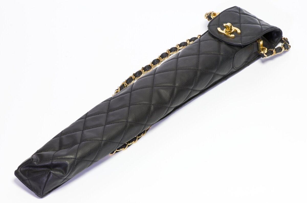 Vintage 1996 CHANEL Paris CC Black Quilted Leather Crossbody Vintage 1996 CHANEL Paris CC Black Quilted Leather Crossbody