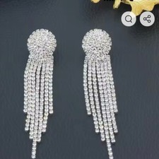 Long Tassel Clip On Earrings