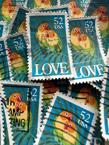 LOVE & HEARTS Vintage Bundles Used Stamps - 25/packet - choose your favorite - Picture 4 of 22