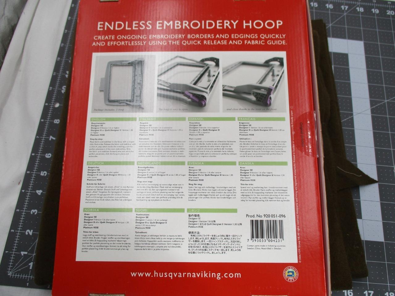 Husqvarna Viking Endless Embroidery Hoop For Designer Series Platinum