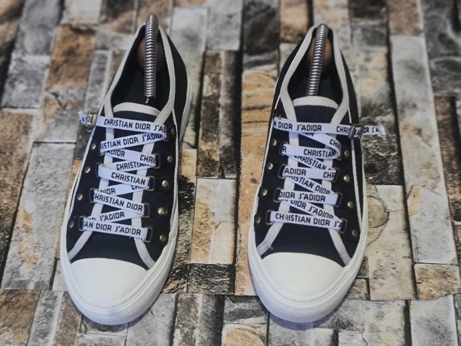 Authentique haut bas Christian Dior Walk'N'Dior 37 EU noir et blanc