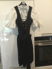 NEUWERTIG wunderschönes Dirndl Bluse Schürze 3-tlg. schwarz grün Gr. 32 Tracht