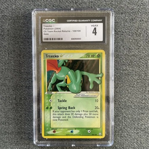 2004 POKEMON EX TEAM ROCKET RETURNS GOLD STAR #109 TREECKO-HOLO CGC 4