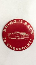 Vtg 1950s Chevy Car Dealer Button Bring It Back To Chevrolet 2 14 Old Pin