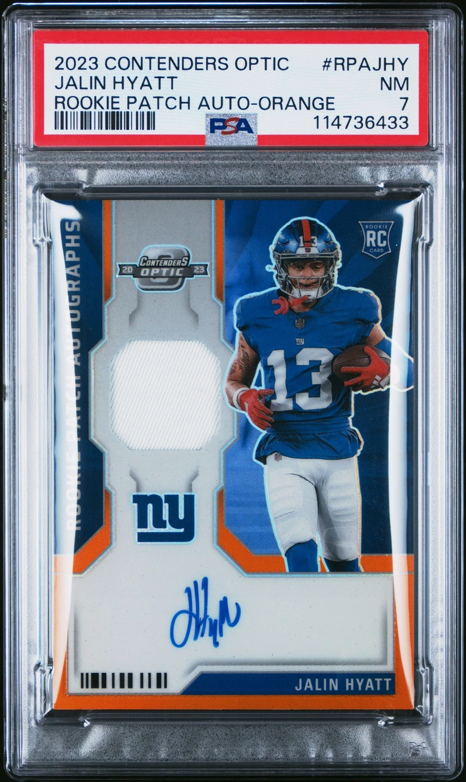 Jalin Hyatt Panini Contenders Optic Rookie Patch Autographs #RPAJHY Orange