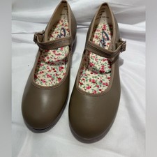 Capezio Mary Jane Tap Shoes 3800 Tan Leather Size 8M Adjustable Buckle D
