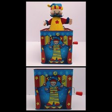 VINTAGE 1997 Schylling Tin Toy Jack in the Box Clown Jester