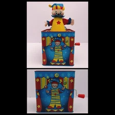 VINTAGE 1997 Schylling Tin Toy Jack in the Box Clown Jester
