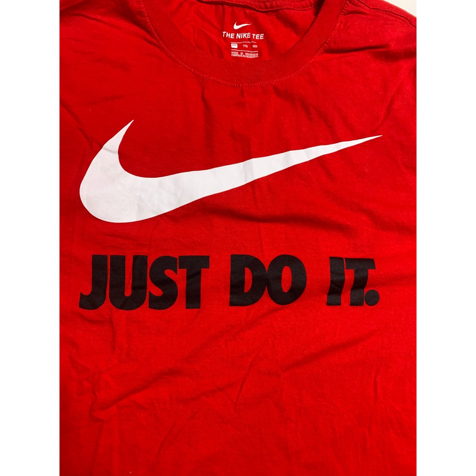 Nike Just Do It Swoosh Graphic T-Shirt Mens XXL Red Short Sleeve Crew Neck Tee