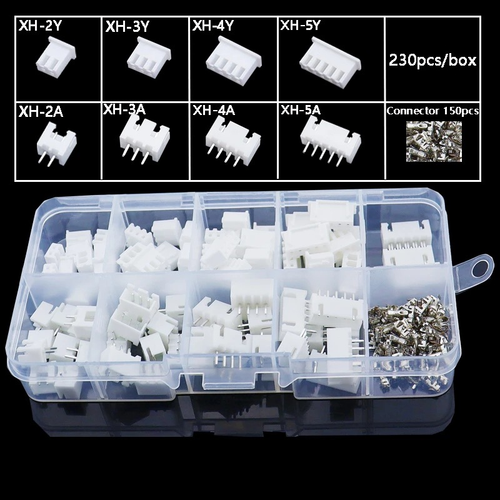 230PCS XH2.54mm Connector Kit 2P/3P/4P/5P Plastic Housing + Terminals - Picture 3 of 9