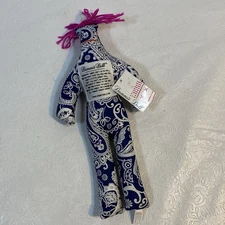 Dammit Doll Blue White Paisley 12" Classic Stress Relief Plush Gag Gift NEW