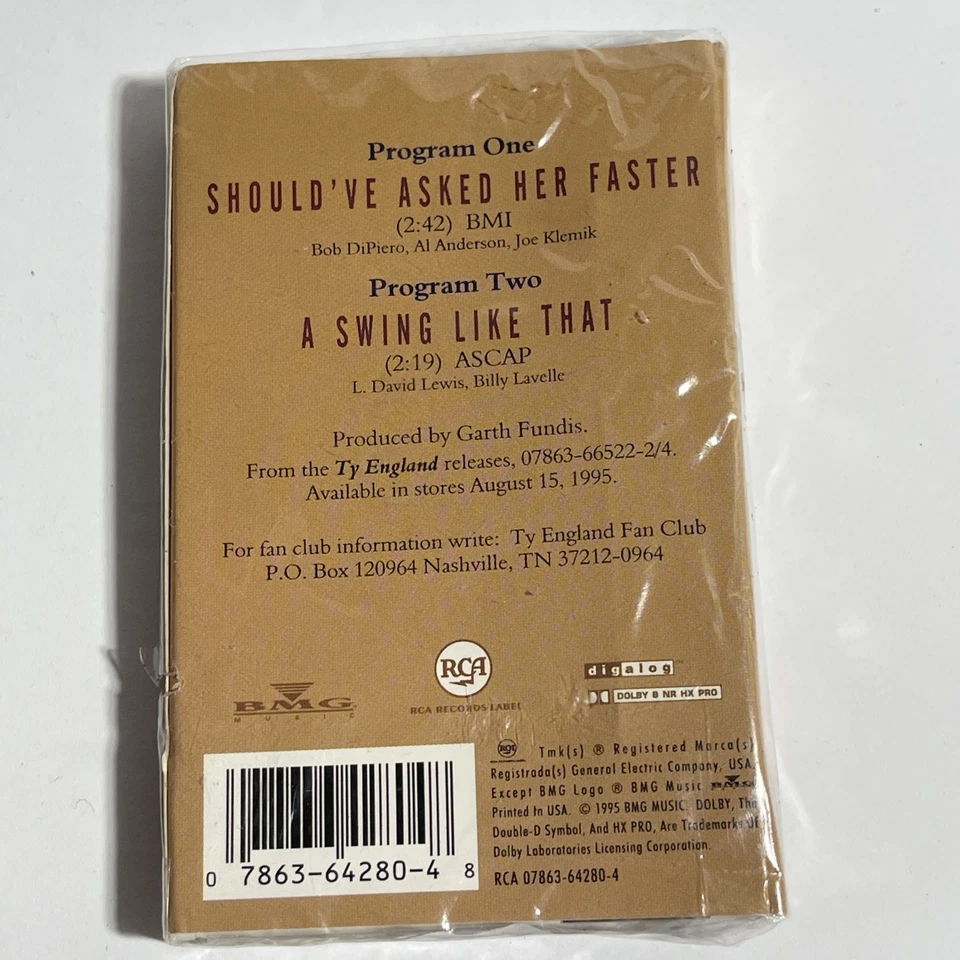 TY ENGLAND Should’ve Asked her/ Swing Like SEALED Cassette Single Tape Cassingle Foto 2 de 2