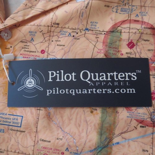 Pilot Quarters XL Camp Shirt Phoenix Arizona VFR Sectional Chart Small Craft Neu mit Etikett - Bild 7 von 20