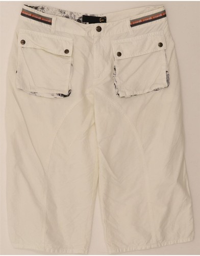 JUST CAVALLI Mens Bermuda Shorts IT 50 Large W34 White Cotton DG32