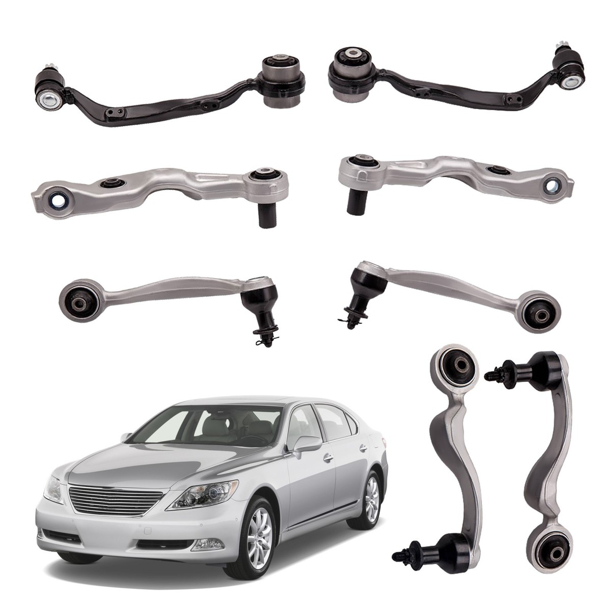 8x For 2007-2017 Lexus LS460 RWD Suspension Front Upper & Lower