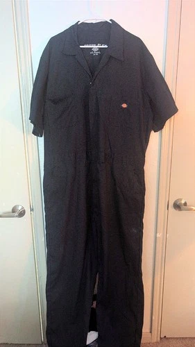 Dickies FLEX Black Mechanic Workwear Coveralls 2XL Regular Full Zip Pockets video thumbnail