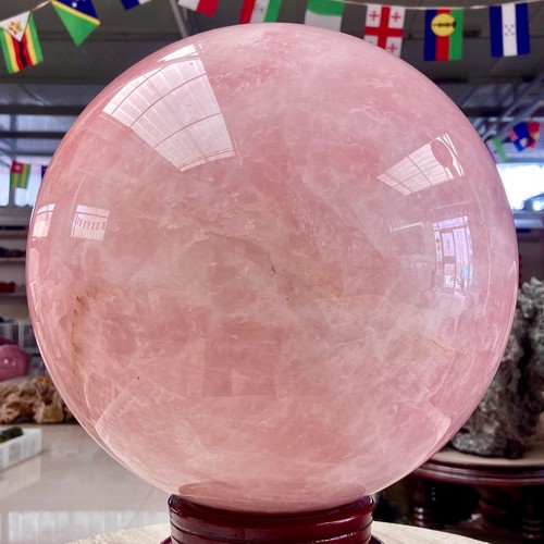57.98LB Natural Crystal Pink Rose Chakra Quartz Sphere healing ball Specimen - Picture 5 of 16