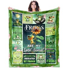 Frogs Gifts for Women Blanket 50"X60", Frog Gift for Lovers Green-Frog 60 50