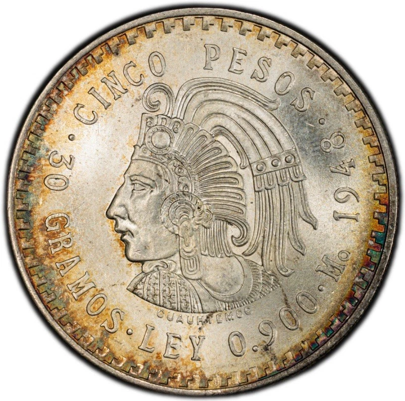 Uncirculated 5 Pesos 1948 Year Mexican Coins (1905-Now) for sale