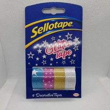 Sellotape Glitter Tape Rolls [4 Pack]. Ideal For Christmas Wrapping. 