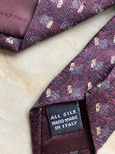 Hart Schaffner Marx 100% Silk Italian Necktie - 58” Maroon-Burgundy - Picture 4 of 7
