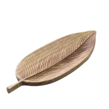 Brown Leaf Shaped Snack & Fruit Plate - Service Tray and Party Tableware