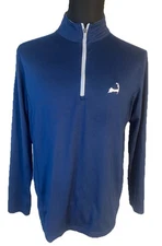 Southern Tide 1/4 Zip Pullover Mens Medium Performance Blue Stretch Cape Cod