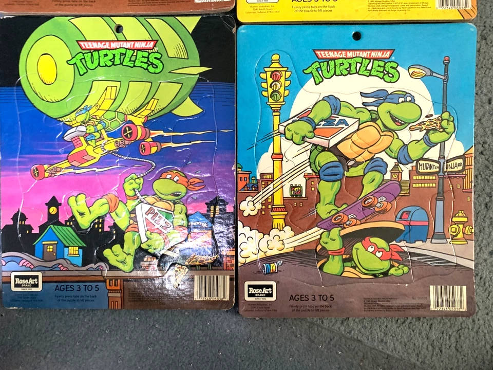 Vintage 4 Teenage Mutant Ninja Turtles TMNT Jigsaw Puzzle by Rose Art  unpunched - Image 3 of 4