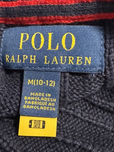 Polo Ralph Lauren Boys Size 10-12 Navy Blue Cable Knit Sleeveless Sweater Vest - Picture 5 of 7