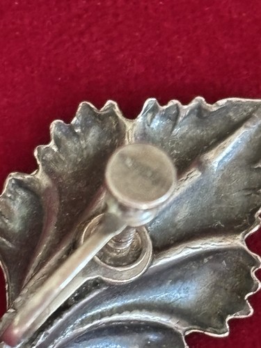 Set orecchini vintage argento sterling calla giglio spilla e vite anni 40 floreali 16gr - Foto 3 di 12