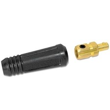 Dinse Style Cable Plug and Socket, Male, Ball Point Connection, #1 AWG to 1/0