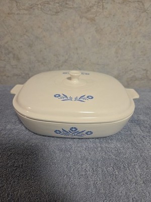Vintage CorningWare 10 Inch Casserole Dish With Lid In Blue Cornflower 1st Gen