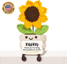 Mom Gifts for Mom Birthday Gifts, Handmade Crochet Funny Cute Sunflower for Mama